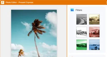 A screenshot of the Present Express app showing the photo editor